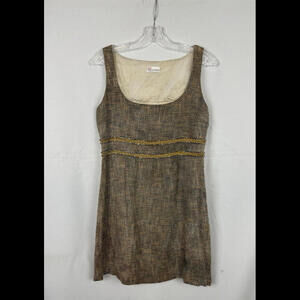 Red Valentino Knee Length Sleeveless Dress Brown Size 44 IT, 6 US